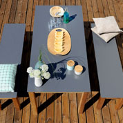 table et banc en bois et metal nelio - burger
